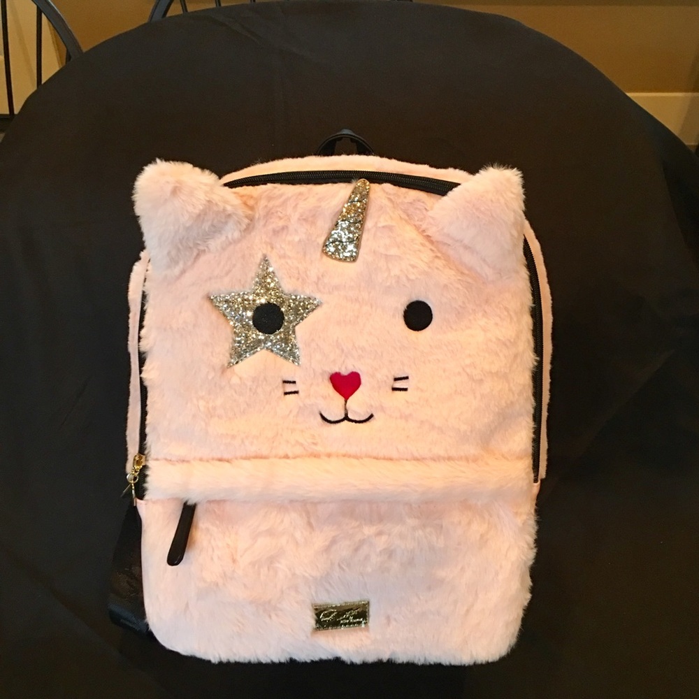 SOLD. Betsey Johnson NWT Cat Plush Backpack - Picture 5 of 8